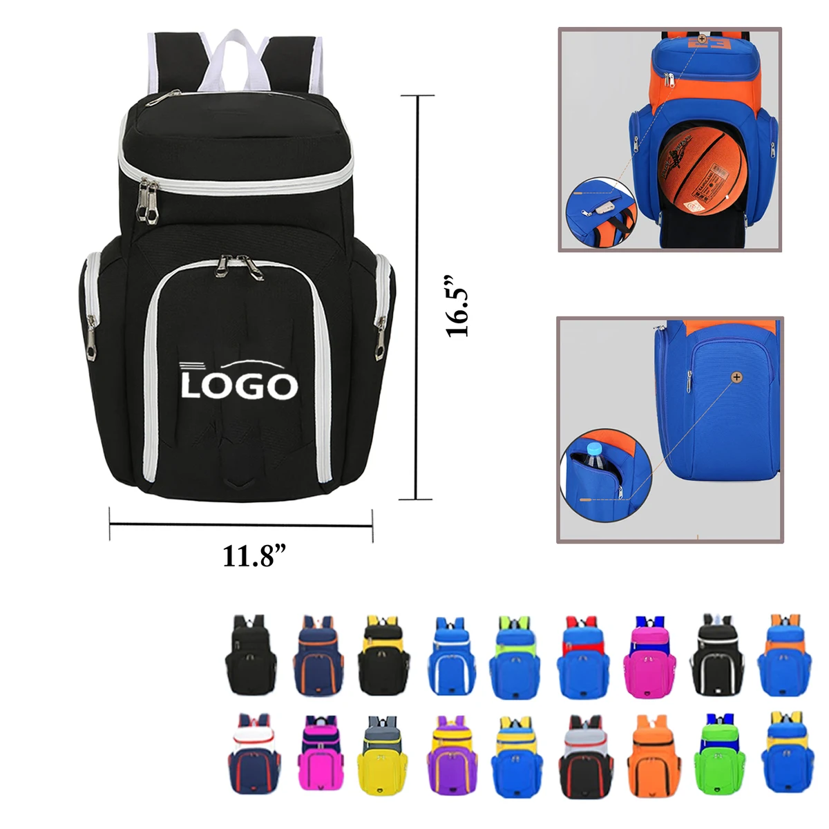 MOQ25 Custom Backpack With Shoe and Ball Compartment 1
