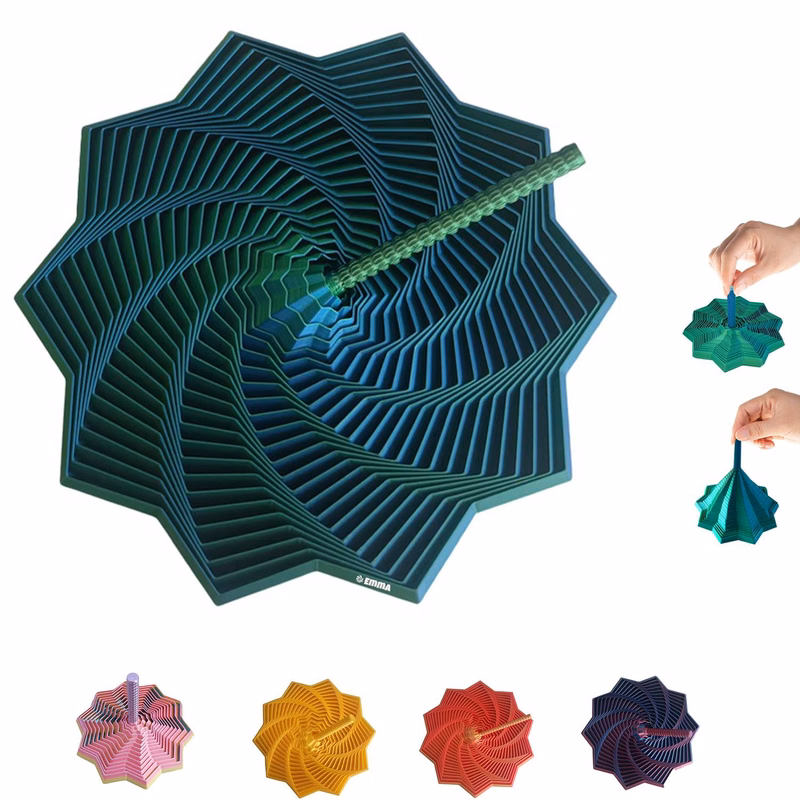 3D Printed Spiral Fractal Star Fidget Toy