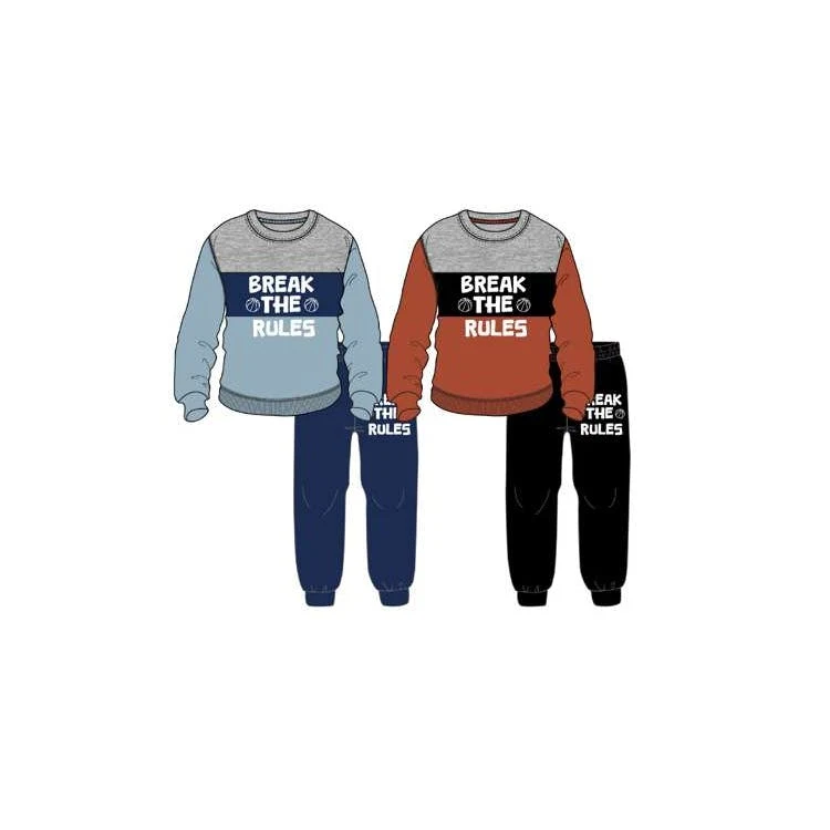 Boys' Fleece Top & Pant Set Blue/Orange 2-4 1