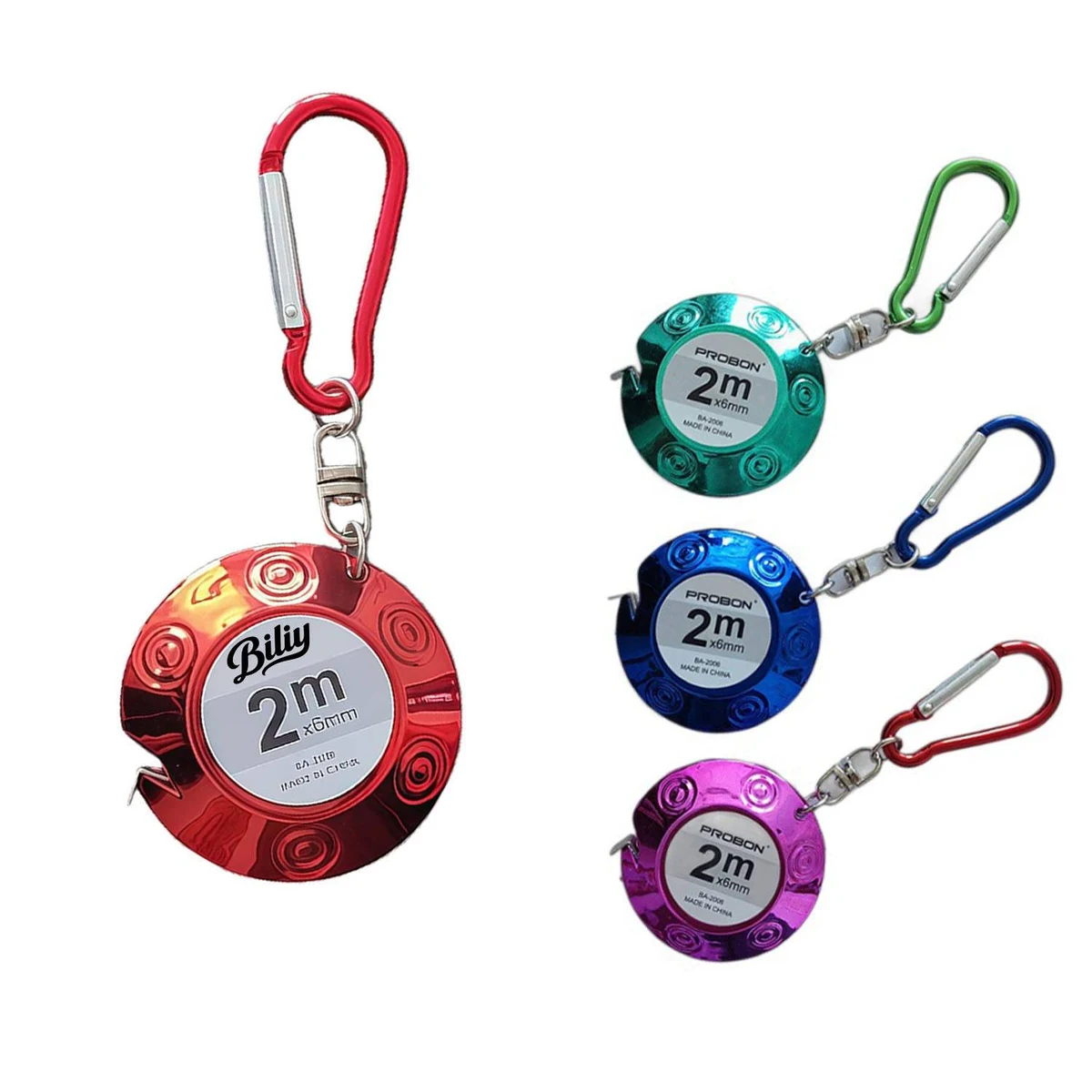 ABS Case Retractable 2M Mini Tape Measure with Keychain 1
