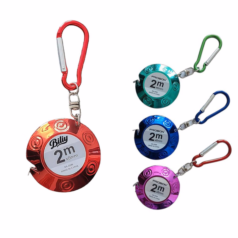 ABS Case Retractable 2M Mini Tape Measure with Keychain