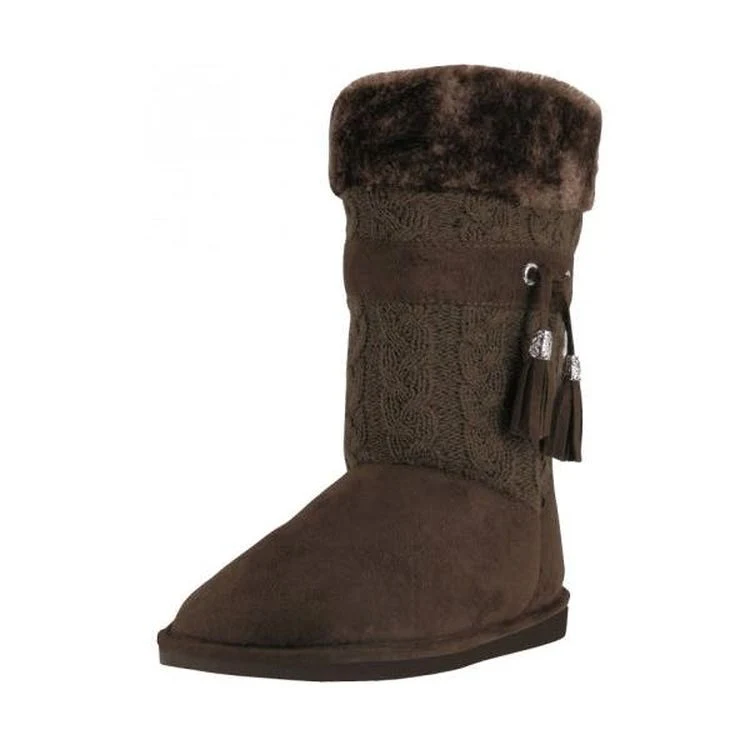 Women's Boots - Brown 11" Microfiber Shaft Sizes 6-11 1