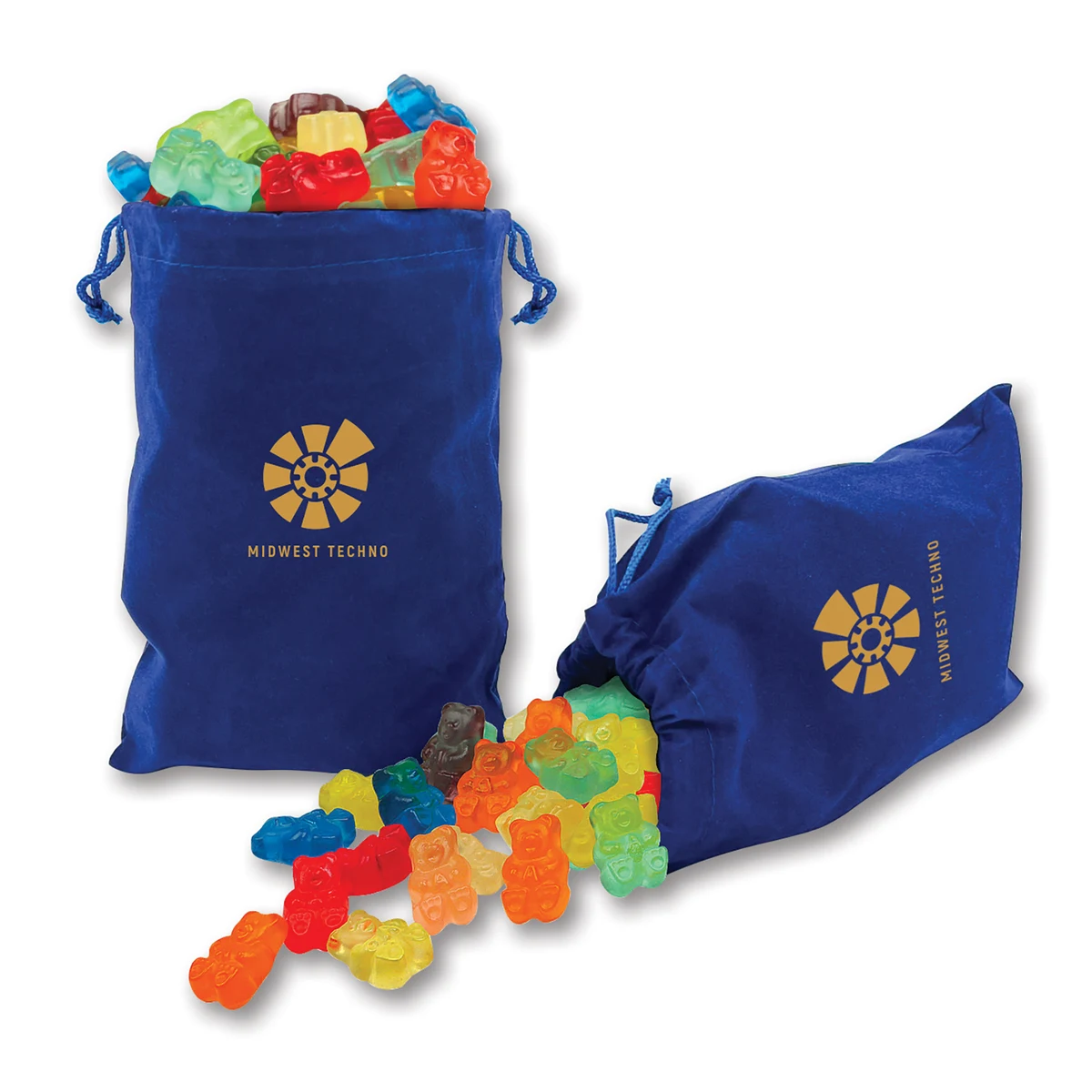 Gummi Bears in Blue Velour Gift Bag 1