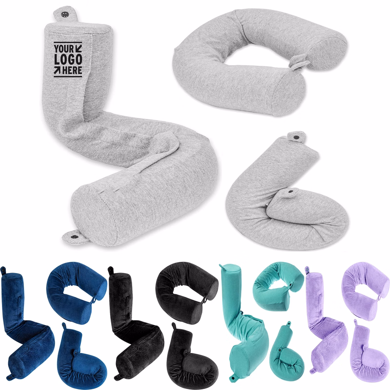 Adjustable Bendable Roll Neck Chin Lumbar Leg Support Memory Foam Travel Pillow