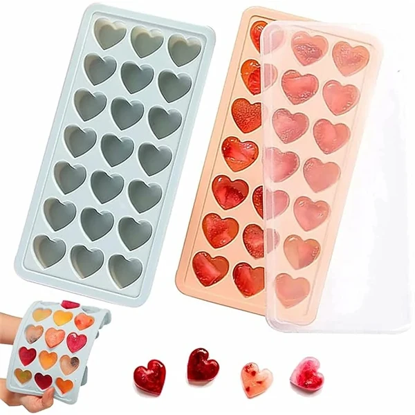 Heart Shaped Ice Cube Trays with Lids 1