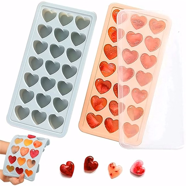 Heart Shaped Ice Cube Trays with Lids