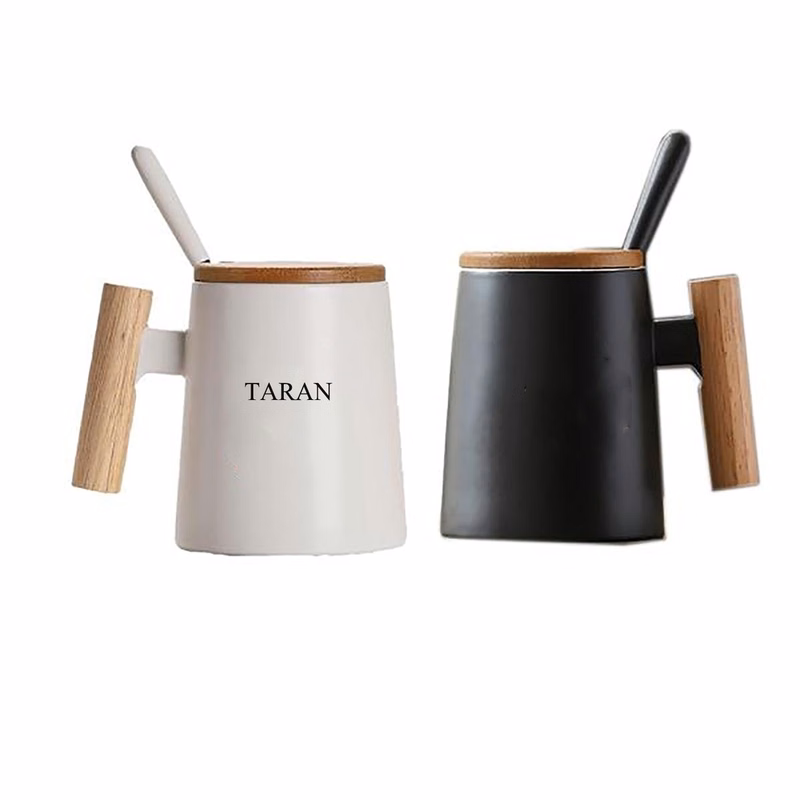 Ceramic Mug Cup With Wooden Handle