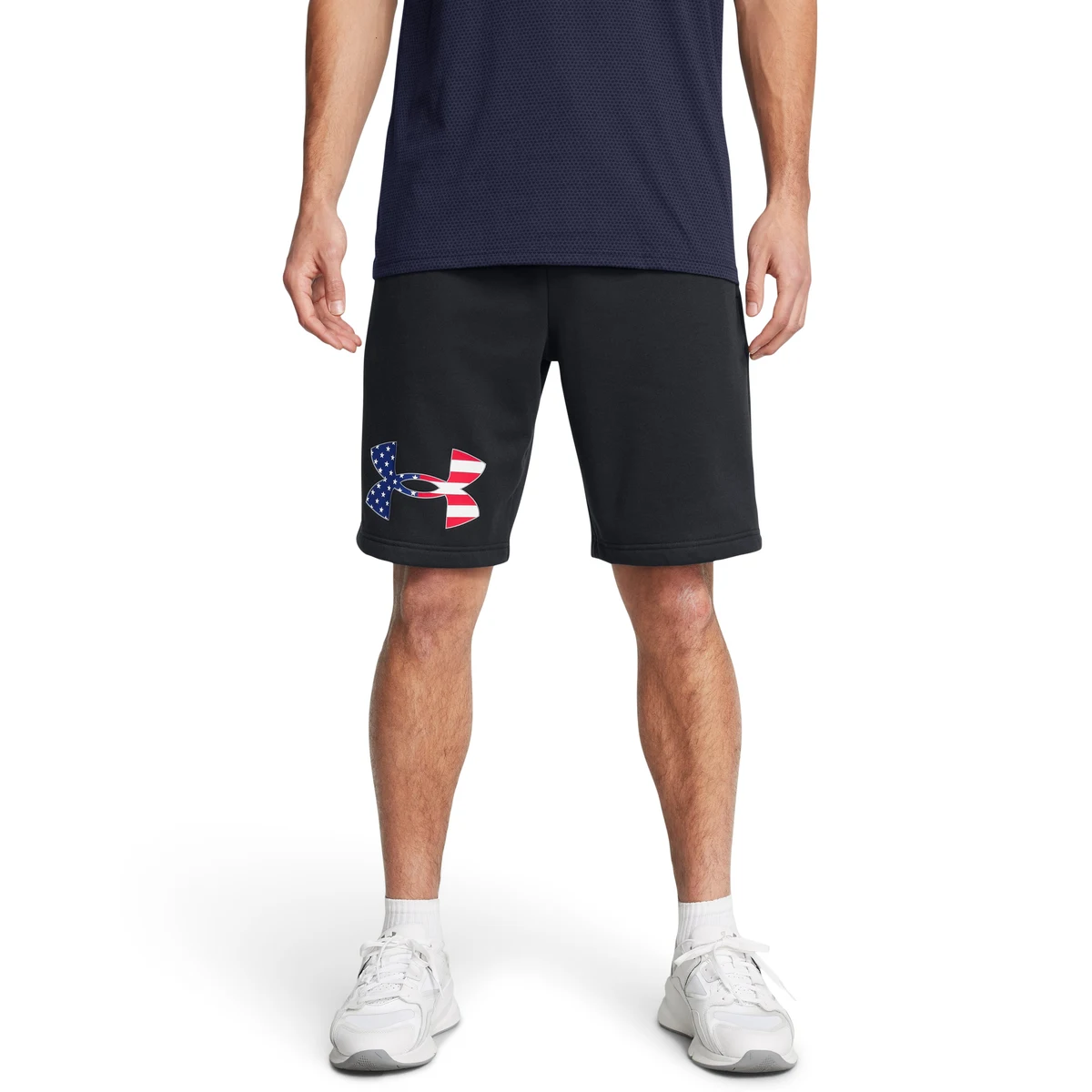 UA Rival Fleece Freedom Big Flag Logo Men's Shorts 1
