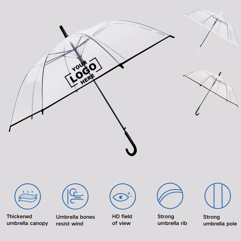 8 Bone Defense Windproof Transparent Umbrella
