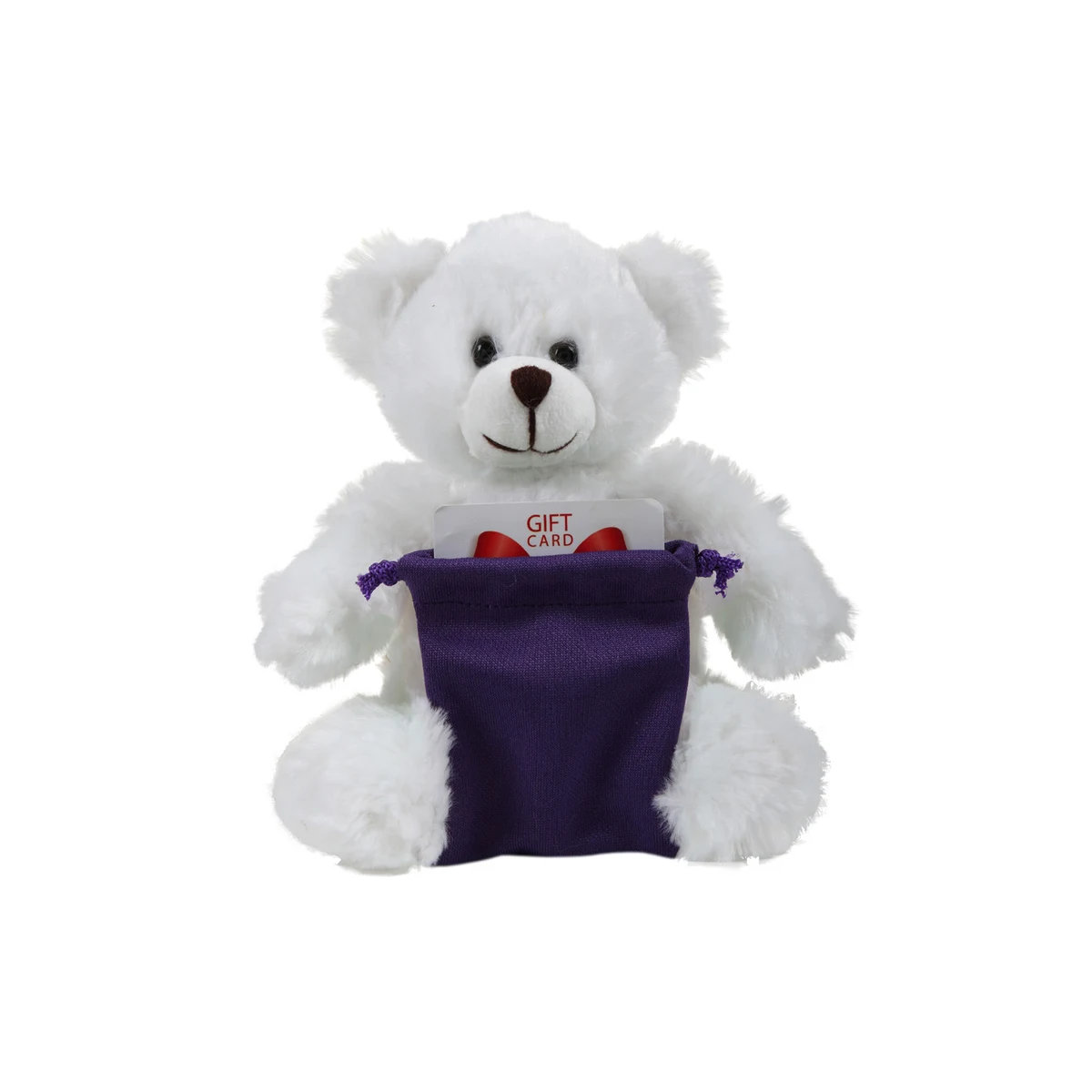 soft plush White Bear with gift card sack 1