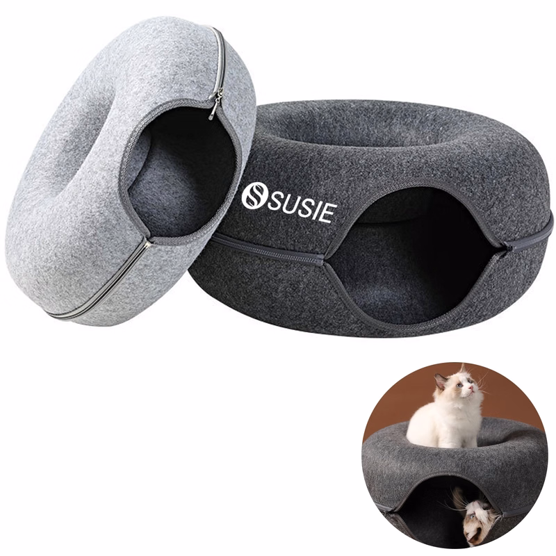 Felt Cat Tunnel Bed