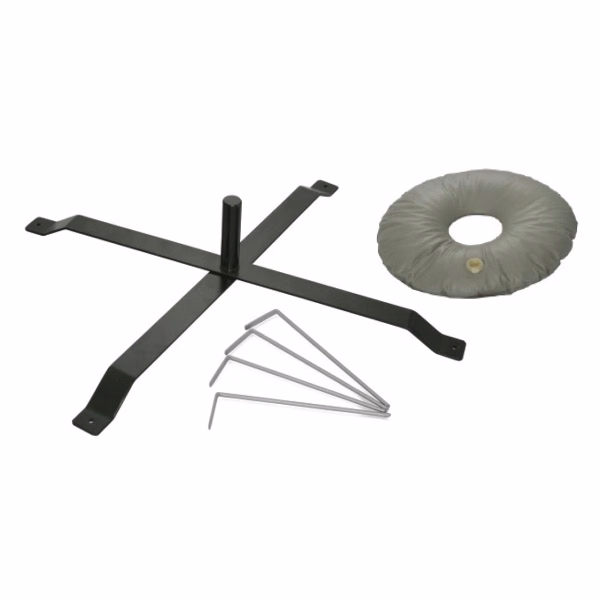 Black Steel Powder Coated X-Base with Stakes & Water Bag (A)