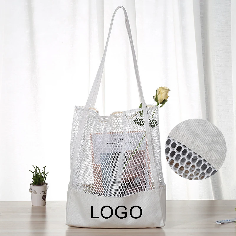 Canvas Shoulder Bag with Mesh Cloth 1