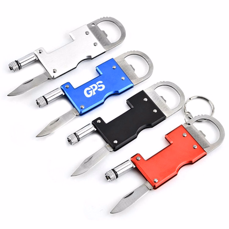 Mini Tool Bottle Opener & Blade & LED