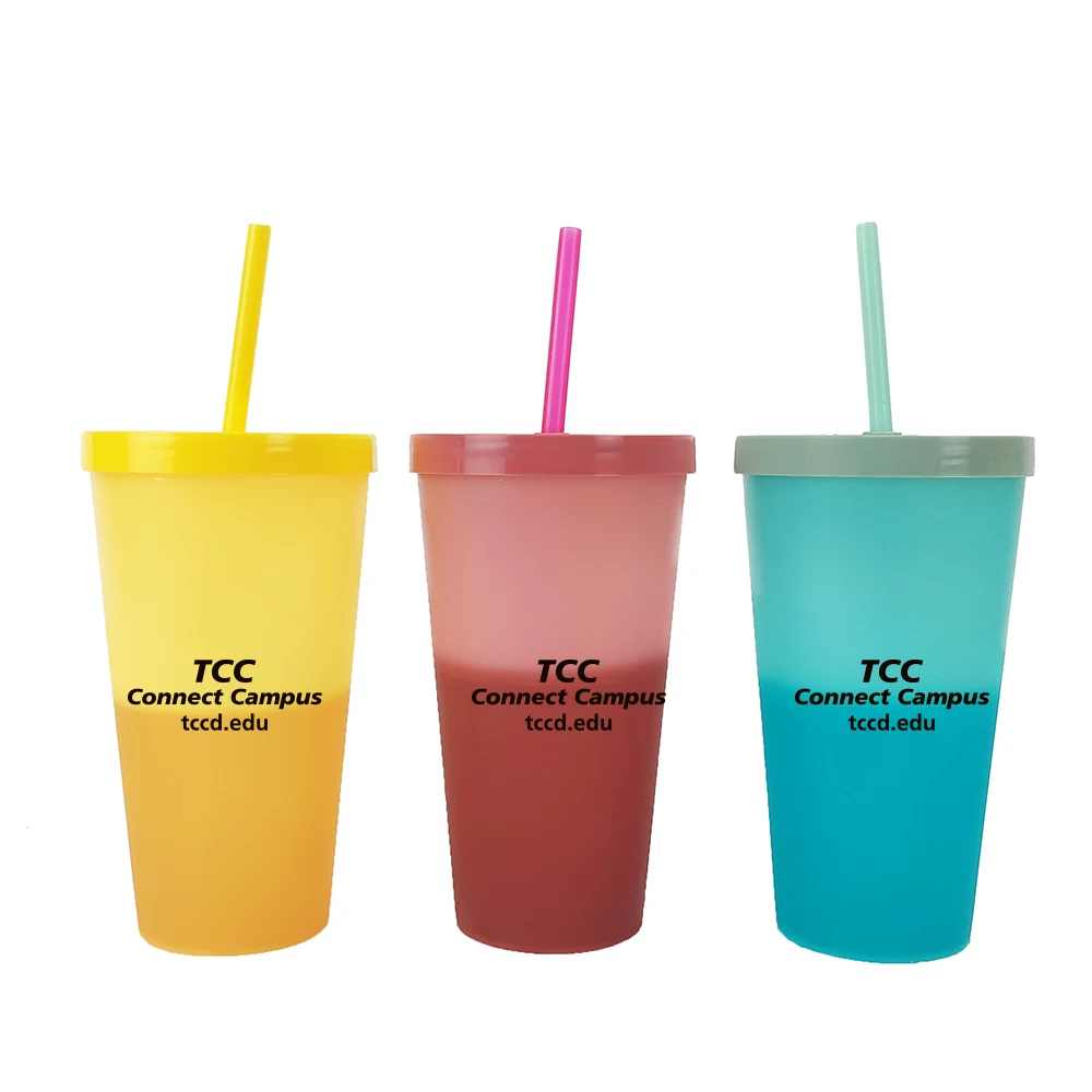 24oz. Color Changing Cups with Lids and Straws 1