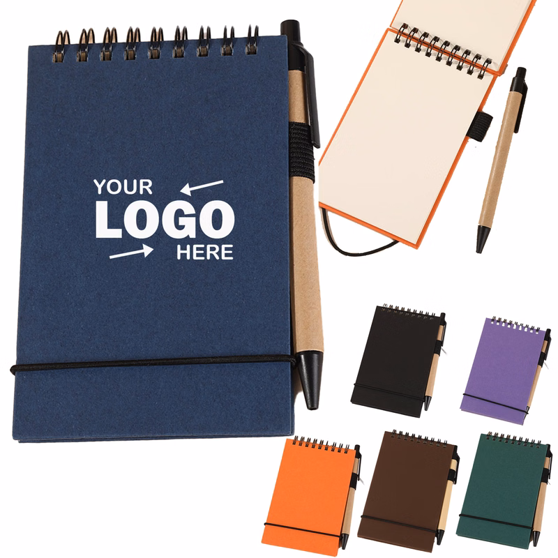 Multicolored Portable Notebook With Pen For Note Taking