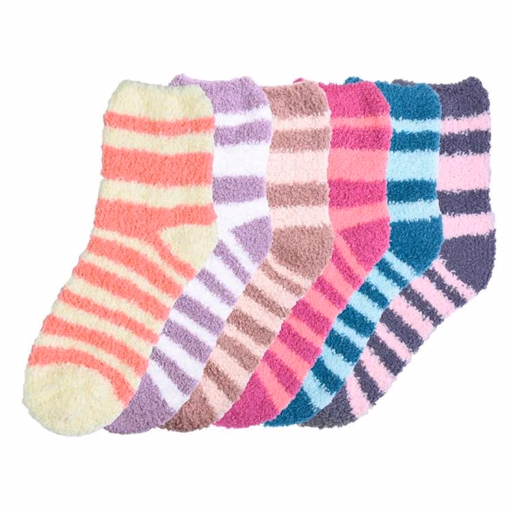Women's Plush Socks - Small Stripes Size 9-11 3-Pack