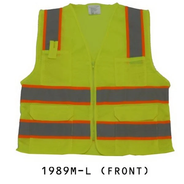 Ansi Class 2 Safety Vest , 2 Tone, Mesh, Green 1