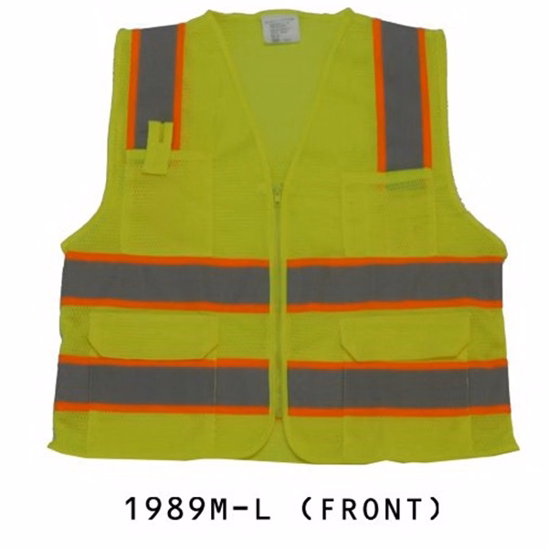 Ansi Class 2 Safety Vest , 2 Tone, Mesh, Green
