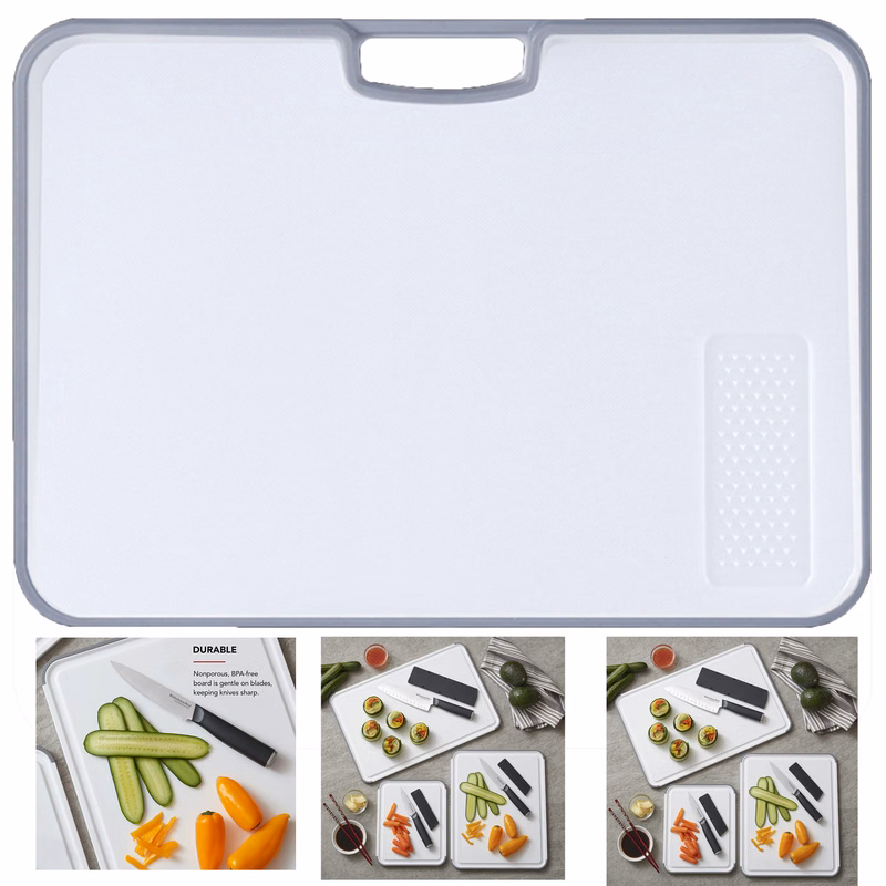 Classic Plastic Cutting Board with Perimeter Trench