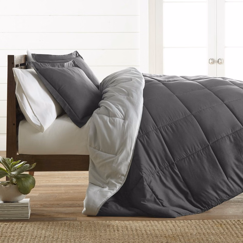 Down Alternative Comforter Sets - Gray King Reversible