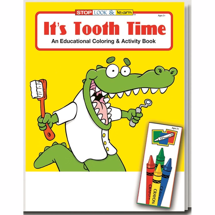 It's Tooth Time Coloring Book Sets - 4 Pack Crayons Ages 3-11