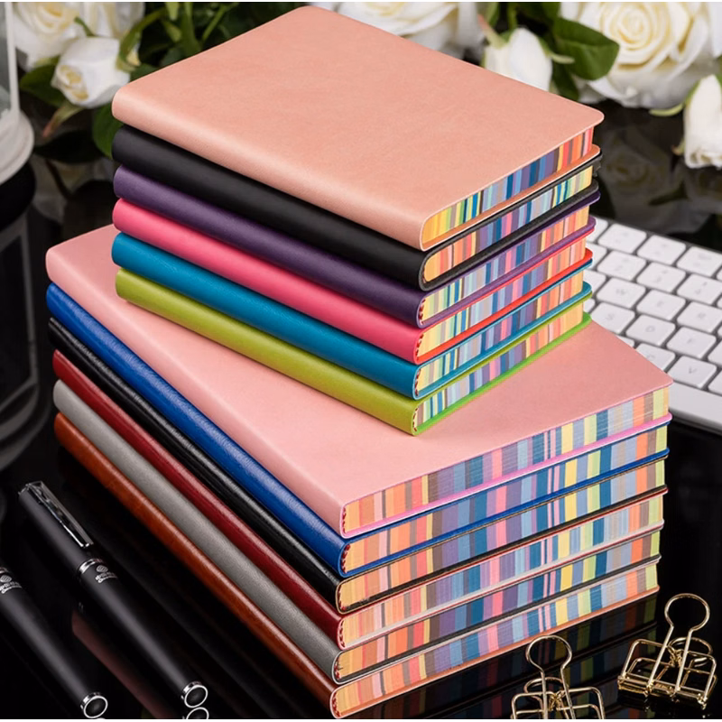 Soft Cover Notebook With Rainbow Border