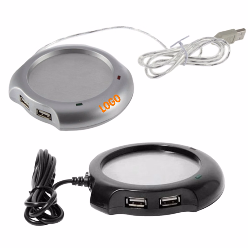 USB Heated Drink Pad With 4-Port Desktop Hub