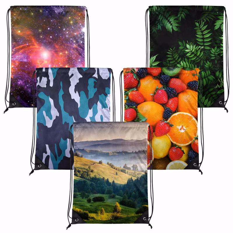210D Full Color Polyester Cinch Backpack