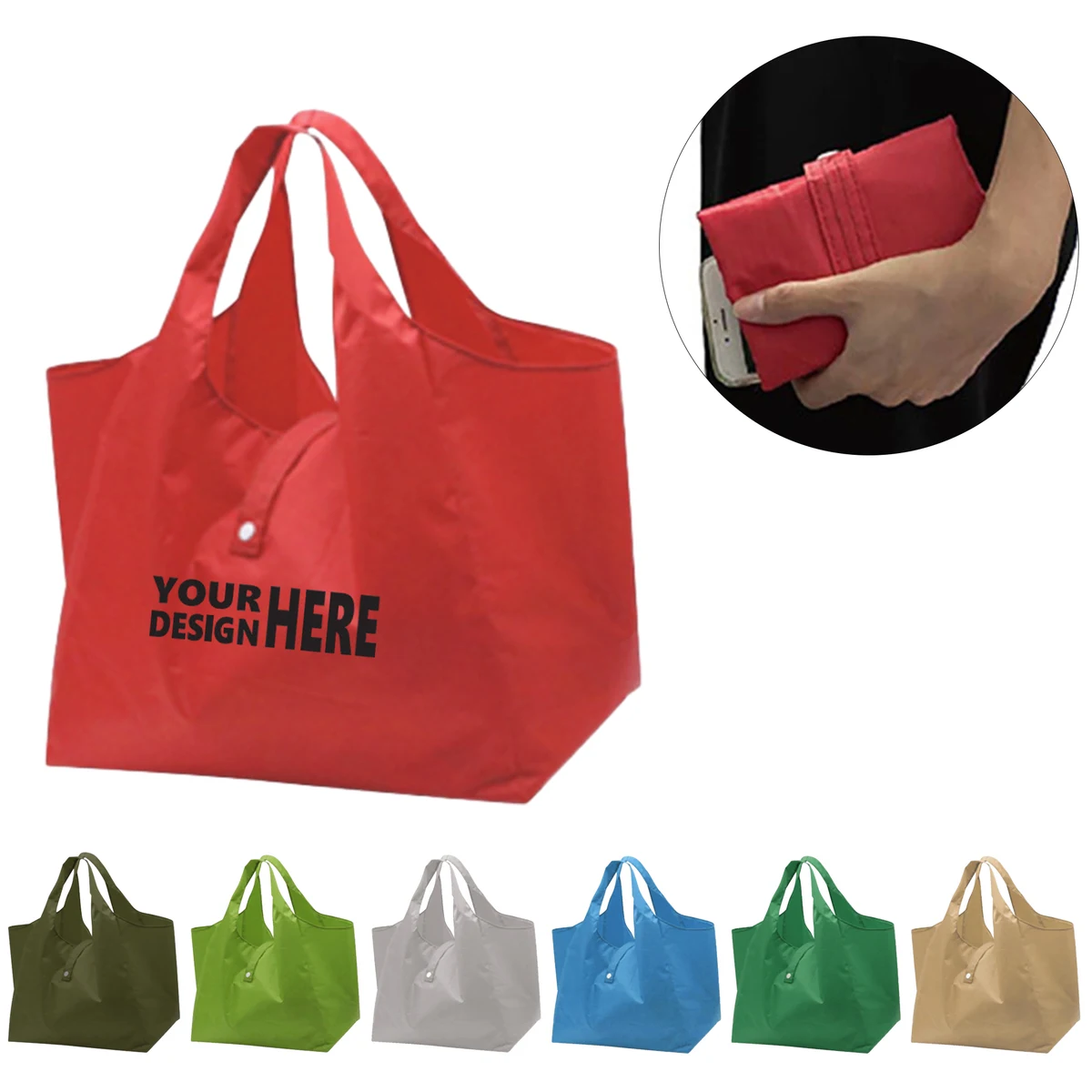Foldable Eco-Friendly Large Supermarket Shopping Bag, custom tote bag with logo imprint 1