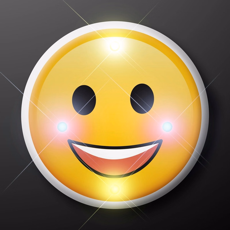 Classic Smile Emoji Face Blinking Pins
