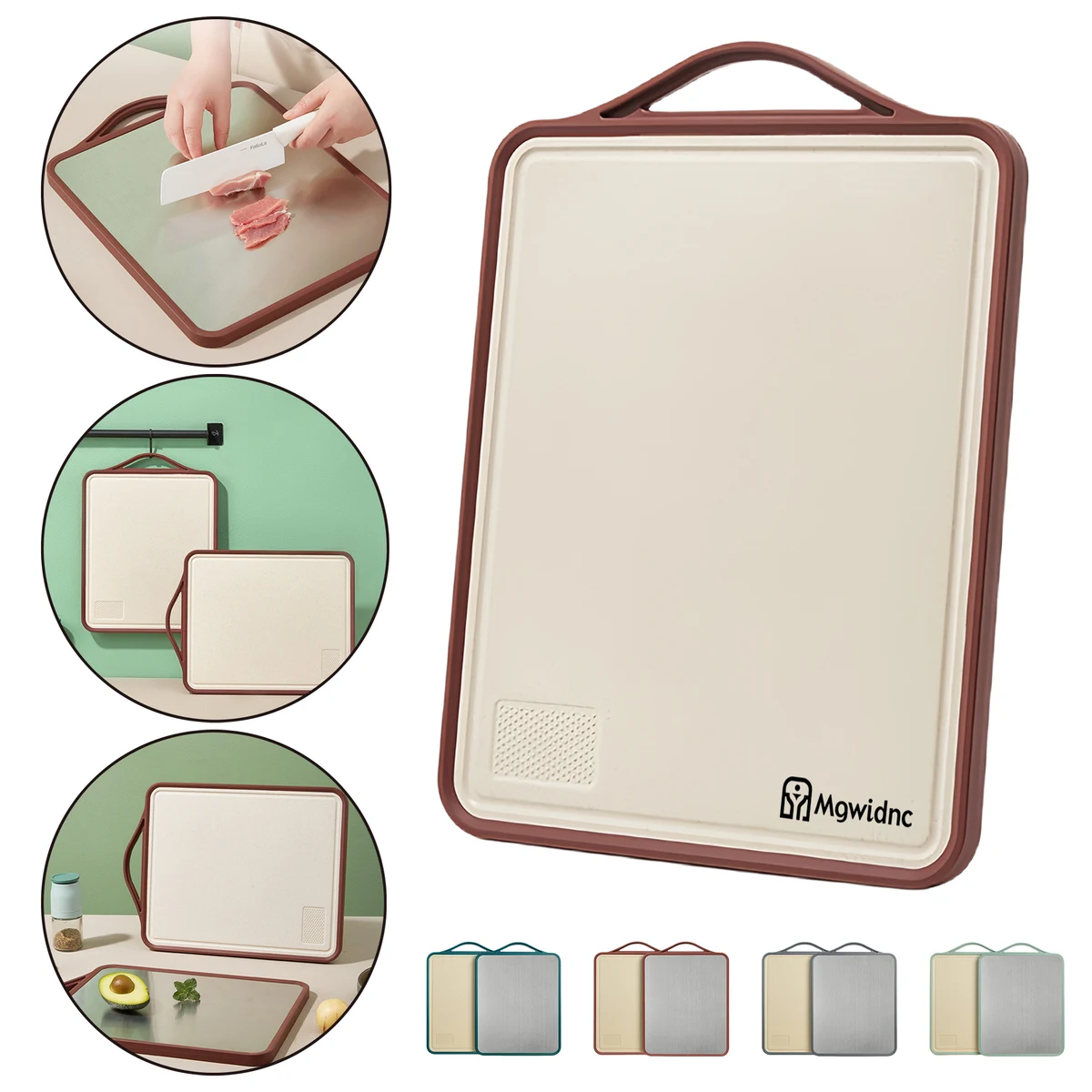 Anti-Bacterial Stainless Steel Cutting Board Kitchen Chopping Board with Non-Slip Edge 1