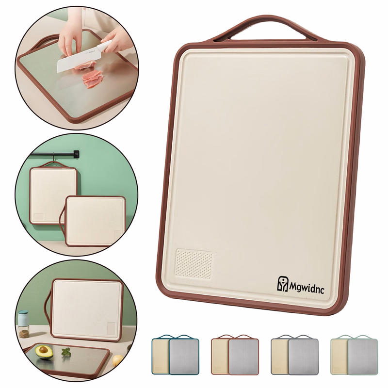 Anti-Bacterial Stainless Steel Cutting Board Kitchen Chopping Board with Non-Slip Edge