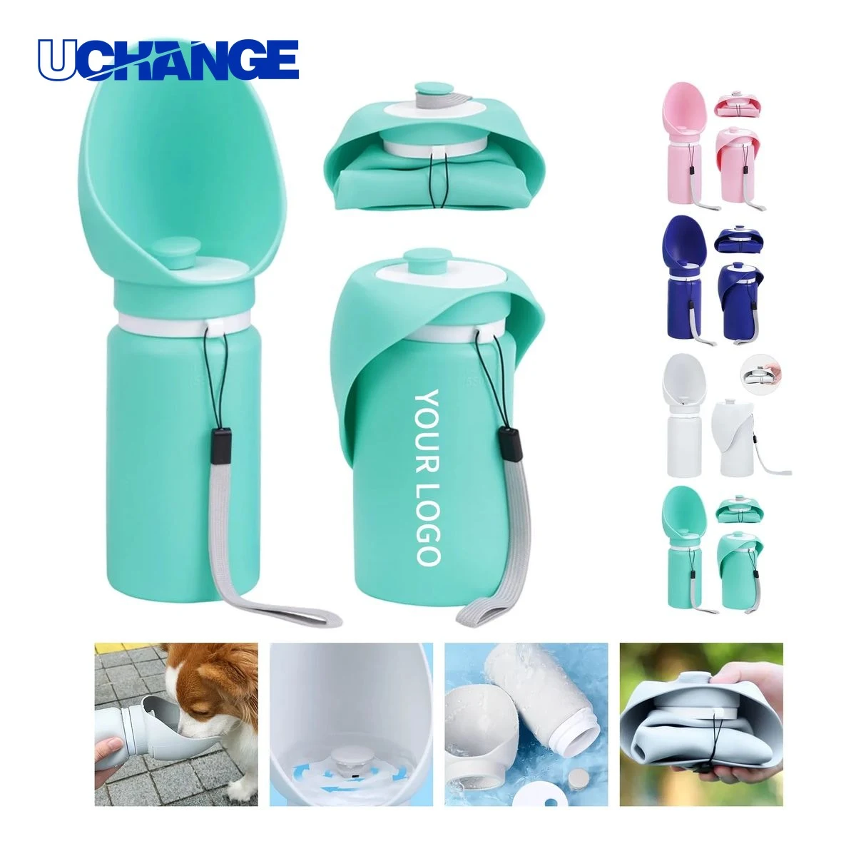 19oz Dog Outdoor Water Cup with Foldable Design Dispenser 1