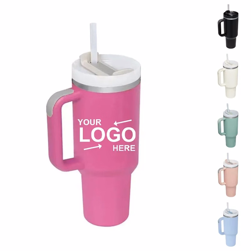 Stainless Double-Wall Tumbler With Straw