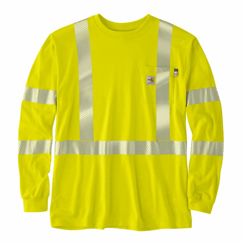 Carhartt  Mens FR HV Force Loose LS Class 3 T-Shirt
