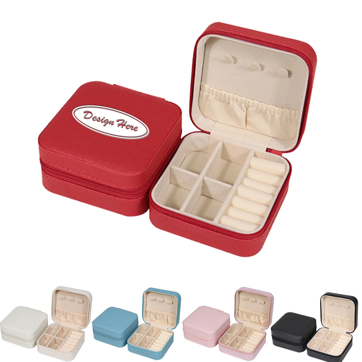 Portable PU Leather Jewelry Case for Travel, Ring & Pendant Holder 1