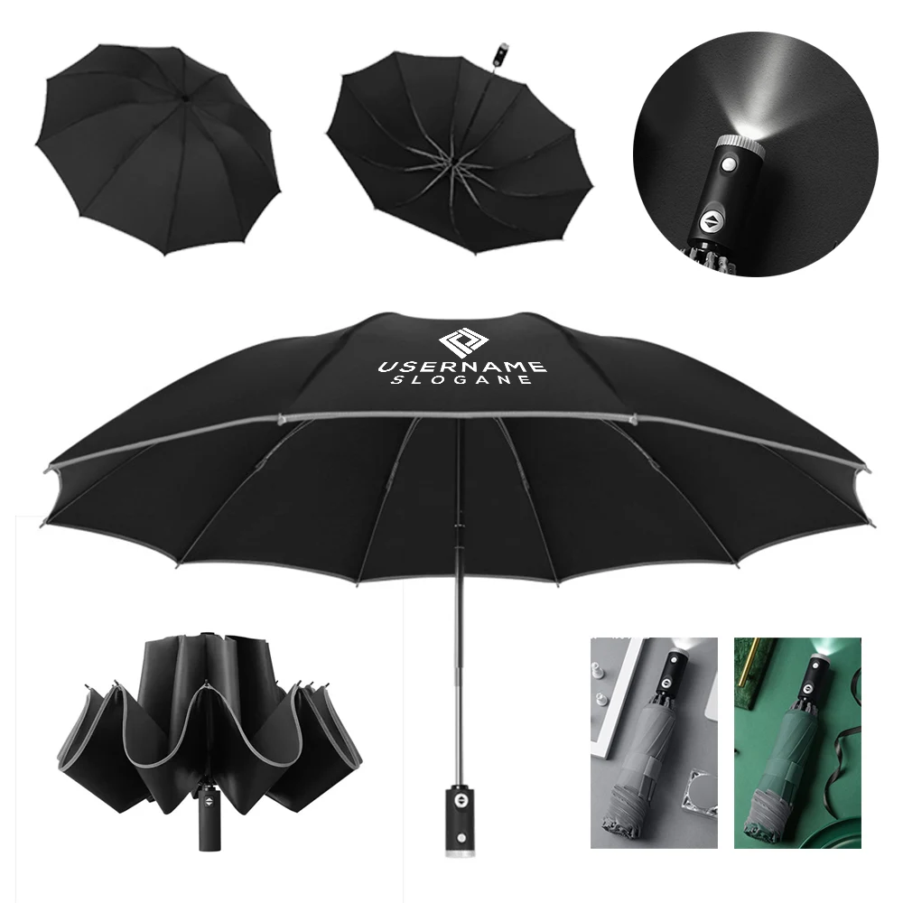 Automatic Reverse Umbrella with LED Handle 1
