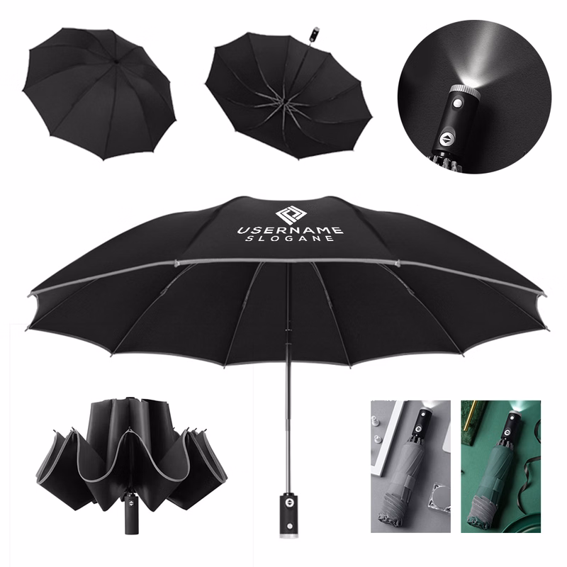 Automatic Reverse Umbrella with LED Handle