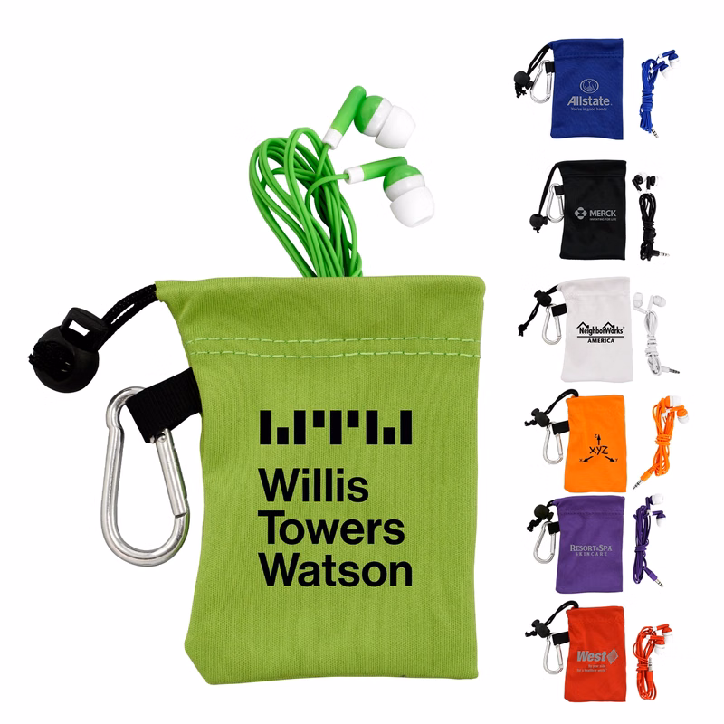 Microfiber Colorful Ear Bud Pouch