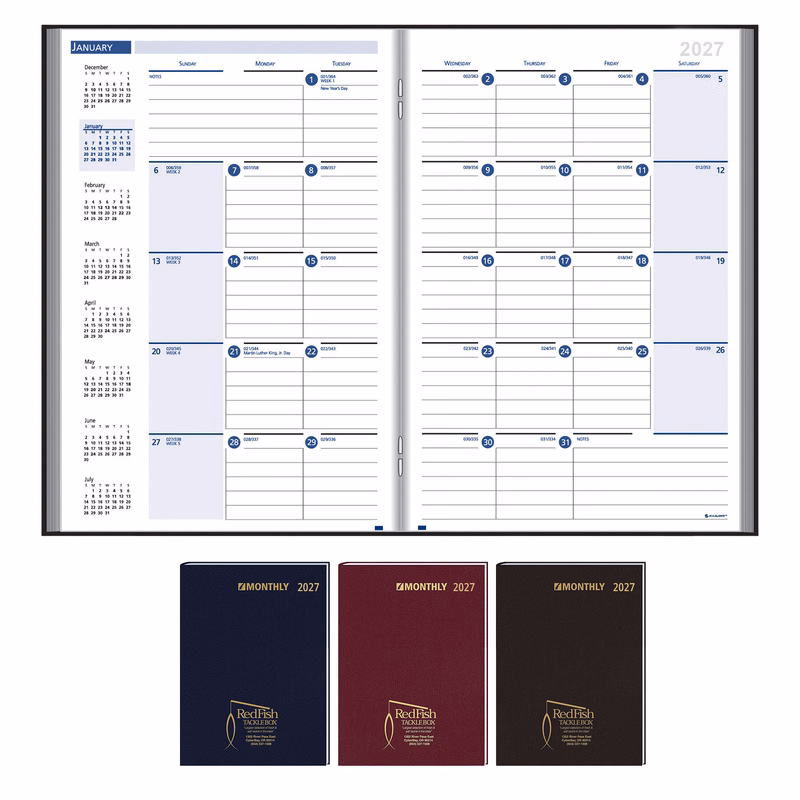 Ruled Monthly Format Stitched To Cover Desk Planner: 32 Page Planner 2027: 32 Page Planner 2026
