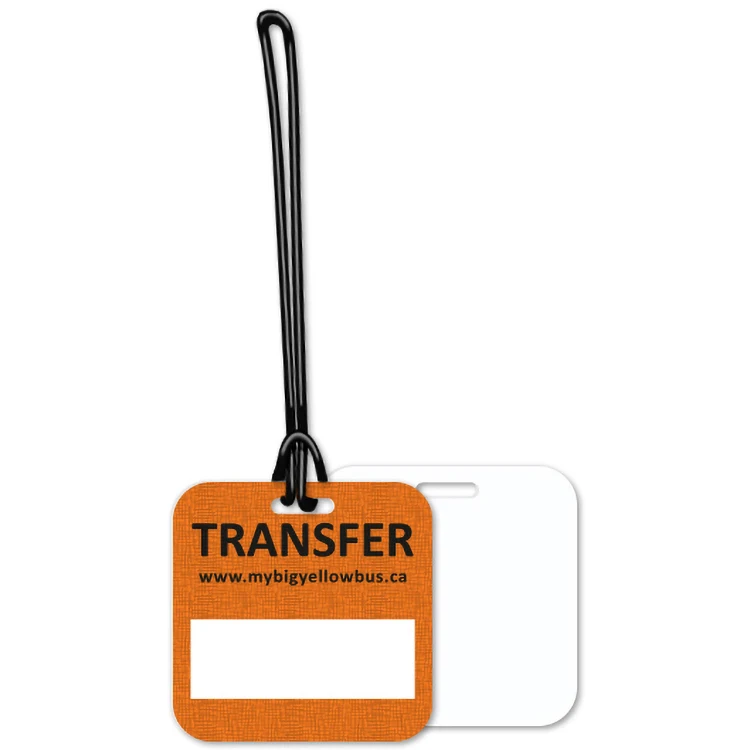 Luggage Tags .020 White Plastic (up to 7 sq/in) in Full Colour - 6" Loop 1