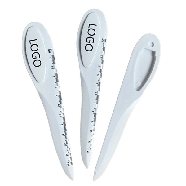 Plastic letter opener with bookmark and ruler 1