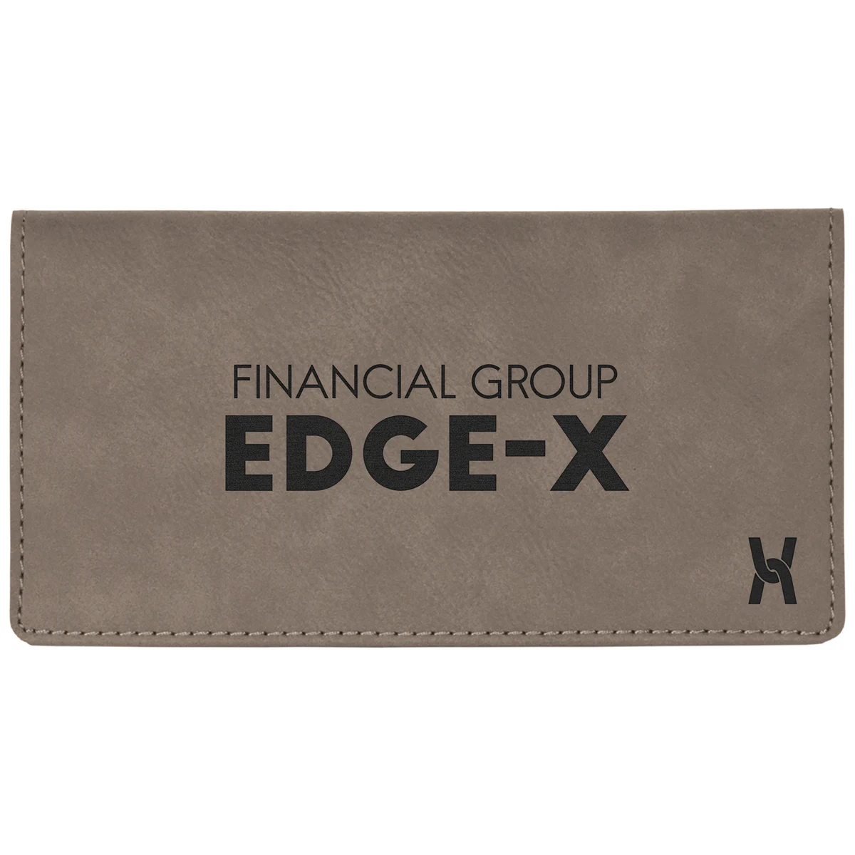 Gray Leatherette Checkbook Cover 1