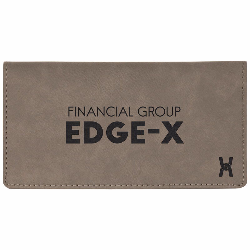 Gray Leatherette Checkbook Cover