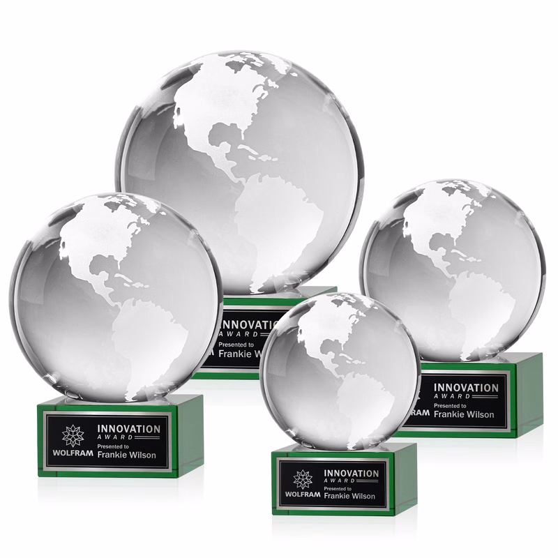 Globe Award on Hancock Base - Green