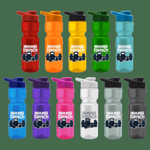 Tandem 28oz Recycled Transparent Bike Bottle w/Drink-thru Lid