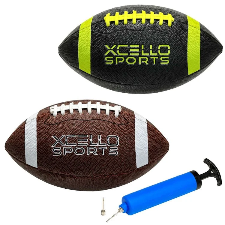 Footballs - Brown Black with Yellow Junior Size 10" 1