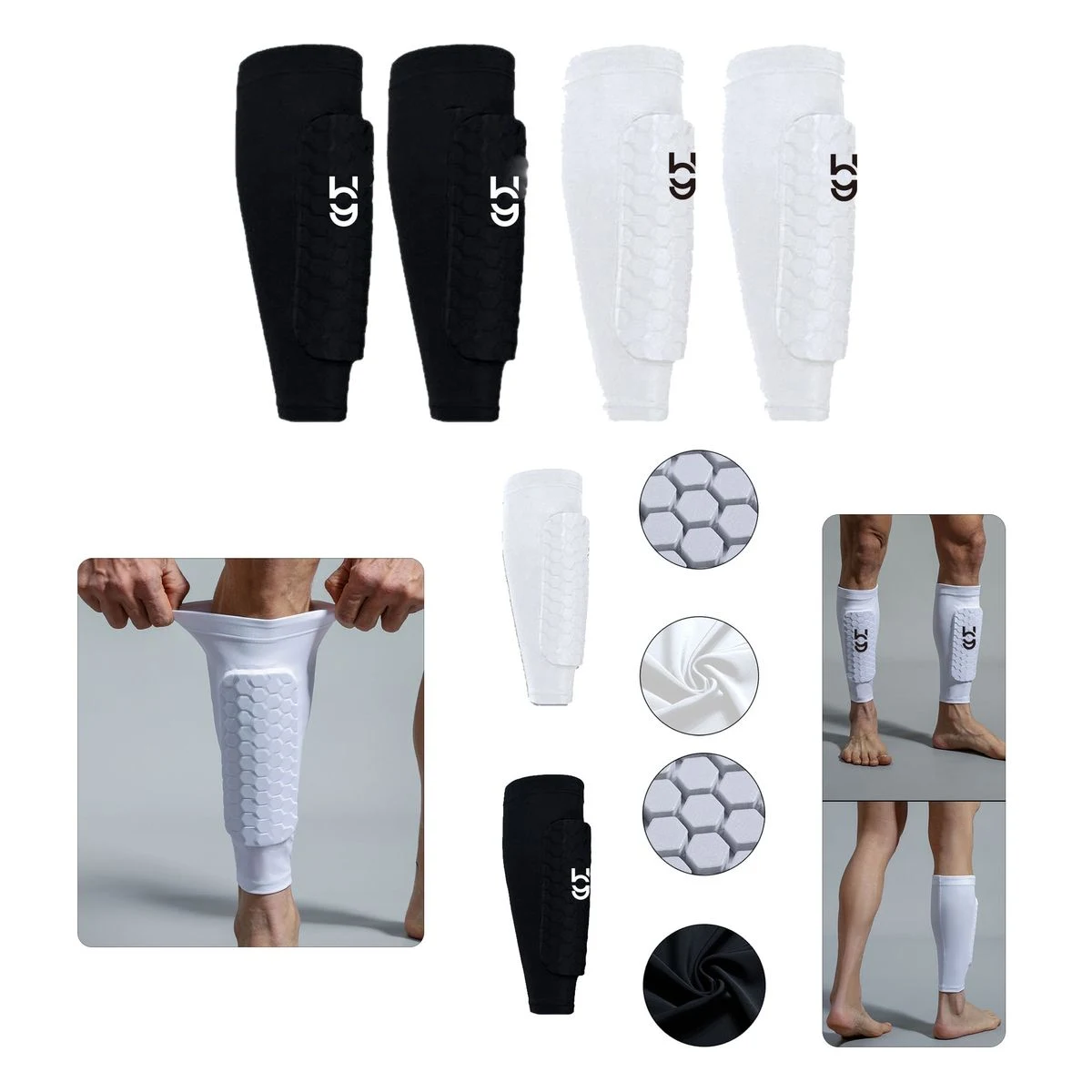 Polyester Football Socks With Honeycomb-Shaped Leg Guards 1