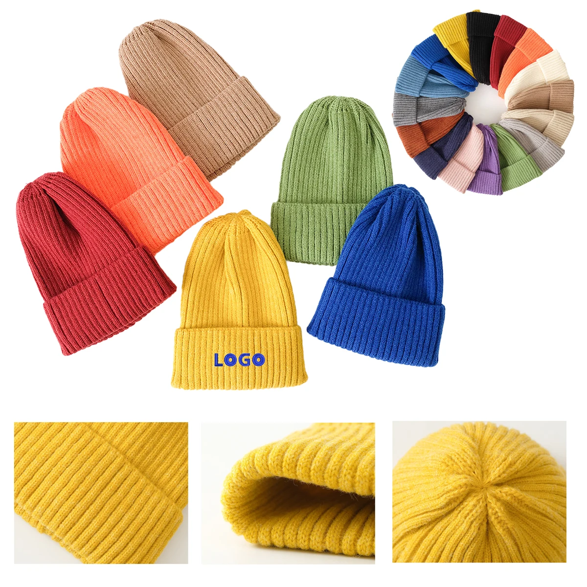 Elastic Knitted Beanie Hat 1